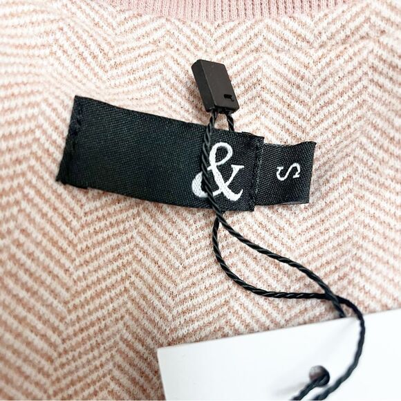 NWT Ampersand Avenue Pink Herringbone Full Zip Bomber Jacket Coat Size Small NEW - Picture 7 of 12